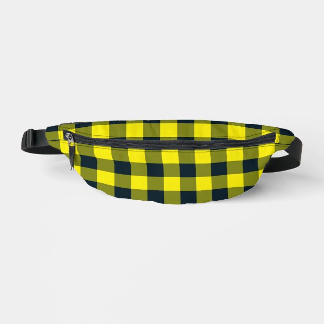 Gelb-schwarzes Karomuster Bauchtasche (Vorderseite)