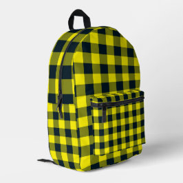 Gelb-schwarzes Karomuster Bedruckter Rucksack