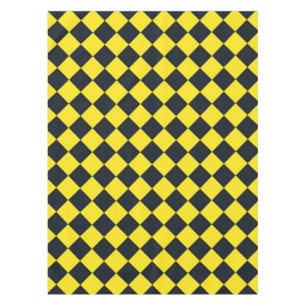 Gelb schwarzes Schachbrett-Diamantmuster Tischdecke