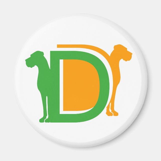 gelb Serie DD Doggen Magnet (Vorne)
