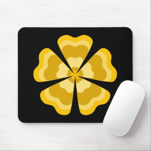 Gelb stilisierte Retro-Blume  Mousepad