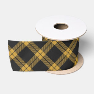 Gelb-Tartan-Schottenmuster Schottland Satinband