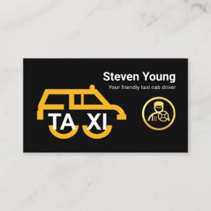 Gelb Taxi Auto Station Wagon Fahrer Visitenkarte