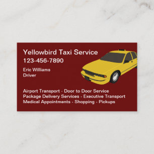 Gelb Taxi Autovermietung Visitenkarte