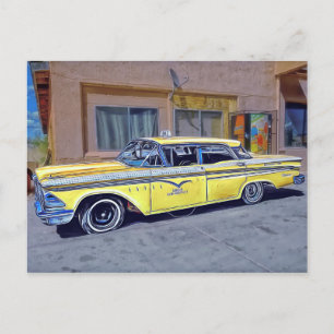 Gelb Taxi Havanna Postkarte