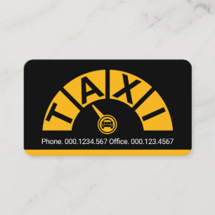 Gelb Taxi Tachometer Cab-Fahrer Visitenkarte