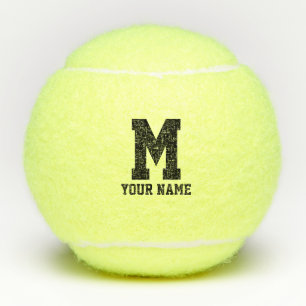 Gelb Tennisbälle mit individuellem Monogramm und N