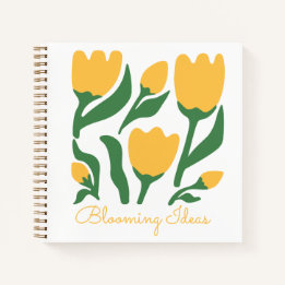 Gelb Tulpen Ästhetisches Personalisiertes Notizbuc Notizbuch