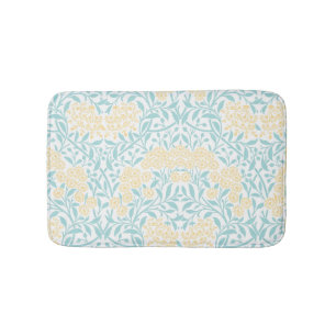 Gelb und Aqua Floral Damask Badematte