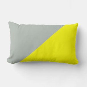 Gelb und Asche grau, solide Hintergrundfarbe Lendenkissen