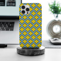 Gelb und Baby Blue Trellis, Gitter, Quatrefolie