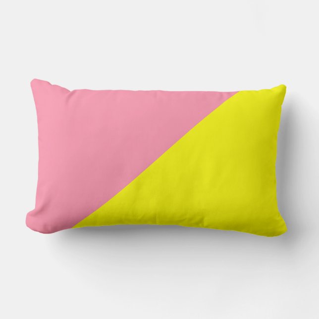 Gelb- und Baker-Miller-Rosa-Farbuntergrund Lendenkissen (Vorderseite)