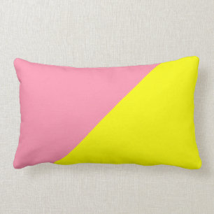 Gelb- und Baker-Miller-Rosa-Farbuntergrund Lendenkissen