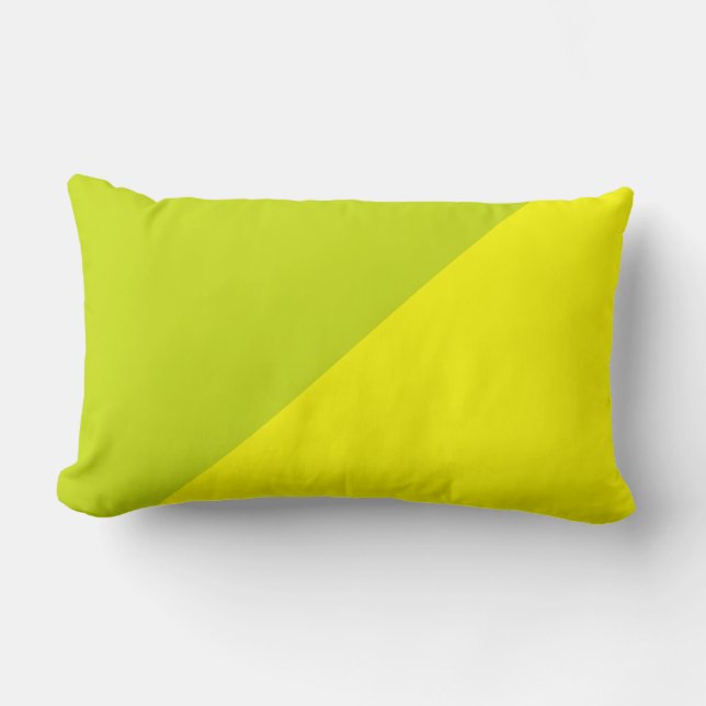 Gelb und Bitter Lemon Solid Color Background Lendenkissen (Vorderseite)