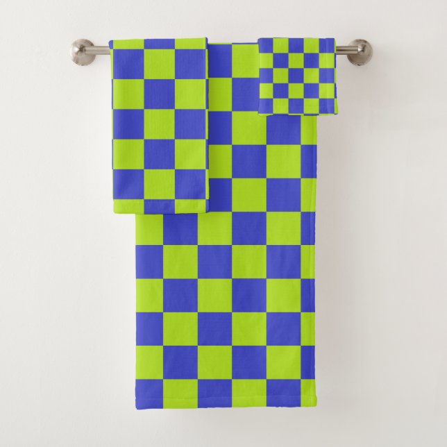 Gelb und blau badhandtuch set (Insitu)