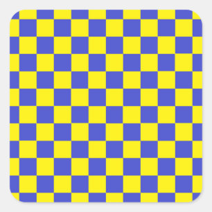 Gelb und Blau Quadratischer Aufkleber
