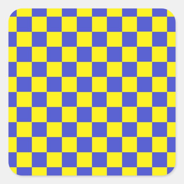 Gelb und Blau Quadratischer Aufkleber (Vorderseite)