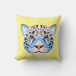 Gelb und Blauer Leopard Kopfschmerz Kissen