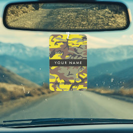 Gelb und braun Camouflage Ihr Name personalisieren Autolufterfrischer
