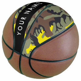 Gelb und braun Camouflage Ihr Name personalisieren Basketball