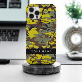 Gelb und braun Camouflage Ihr Name personalisieren Case-Mate iPhone Hülle