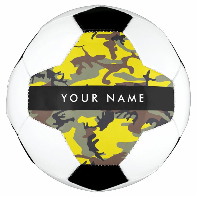 Gelb und braun Camouflage Ihr Name personalisieren Fußball (Vorderseite)
