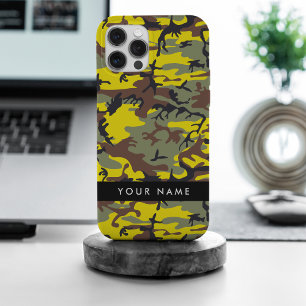 Gelb und braun Camouflage Ihr Name personalisieren iPhone 15 Pro Max Hülle