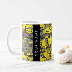 Gelb und braun Camouflage Ihr Name personalisieren Kaffeetasse