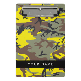 Gelb und braun Camouflage Ihr Name personalisieren Mini Klemmbrett