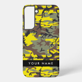 Gelb und braun Camouflage Ihr Name personalisieren Samsung Galaxy Hülle