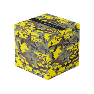 Gelb und braun Camouflage Ihr Name personalisieren Würfel