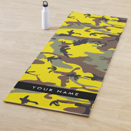 Gelb und braun Camouflage Ihr Name personalisieren Yogamatte