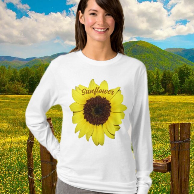 Gelb und braun Großblütenfotografie T-Shirt (Von Creator hochgeladen)