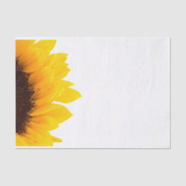 Gelb und braun Sonnenblumen auf Weiß Seidenpapier