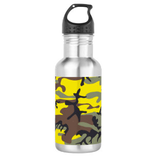 Gelb und Braun Tarnung, Militär, Armee Edelstahlflasche