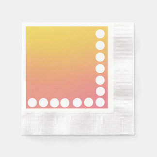 Gelb und Button mit großer Polka-Kante Serviette