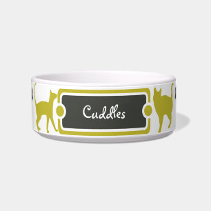 Gelb und dunkel Paw Print Kitty Cat Pet Bowl Napf