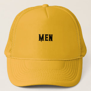 Gelb und Gelb Farbe MEN Text Nice Cool Herren Truckerkappe