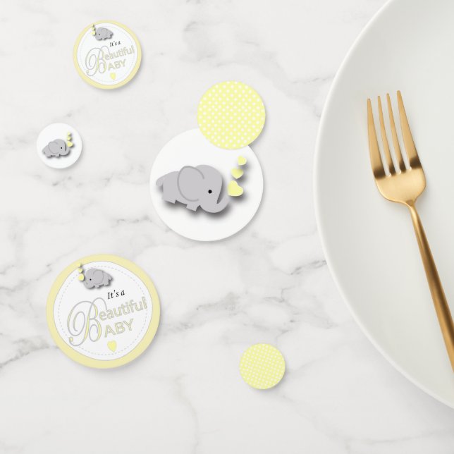 Gelb und Grau | Babydusche Konfetti (Gruppe)
