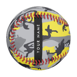 Gelb und Grau Camouflage Ihr Name personalisieren Baseball