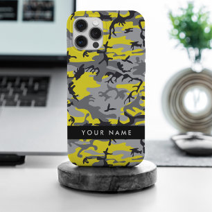 Gelb und Grau Camouflage Ihr Name personalisieren Case-Mate iPhone Hülle
