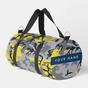 Gelb und Grau Camouflage Ihr Name personalisieren Duffle Bag