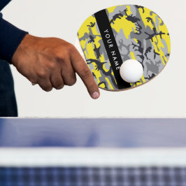 Gelb und Grau Camouflage Ihr Name personalisieren Tischtennis Schläger