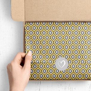 Gelb und Grau Ikat marokkanisch Seidenpapier