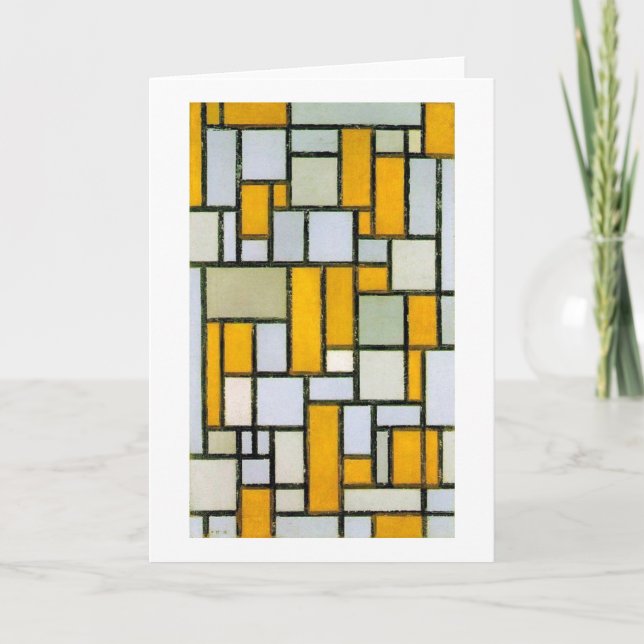 Gelb und Grau, Mondrian Karte (Vorderseite)