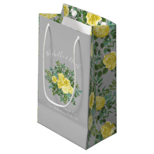 Gelb und grau Vintag Elegante Blumenhochzeit Kleine Geschenktüte
