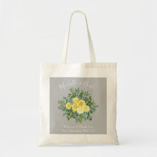 Gelb und grau Vintag Elegante Blumenhochzeit Tragetasche