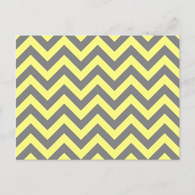 Gelb und Grau Zigzag Postkarte (Vorderseite)