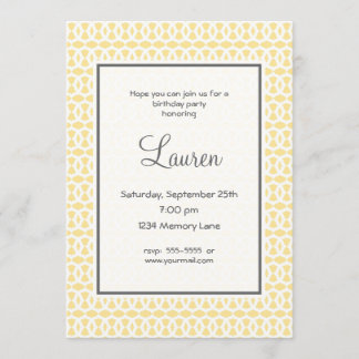 Gelb und Grau zum Geburtstag Einladung