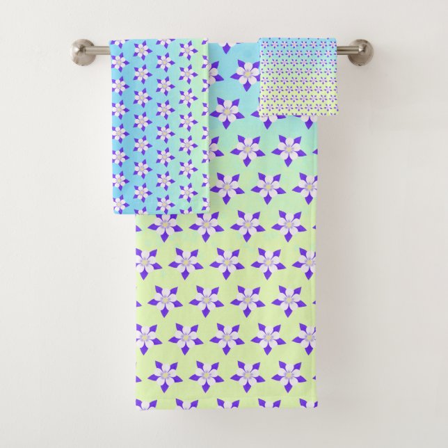 Gelb und grün badhandtuch set (Insitu)